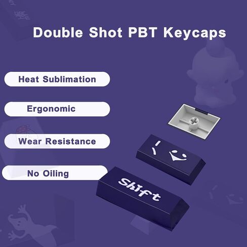PBT Keycaps, 138 Keys Cute Cat MDA Profile Keycaps Dye-Sublimation, Custom Keyboard Keycaps Set for 61/64/68/84/87/100/104/108 Mechanical Keyboard in Saudi Arabia