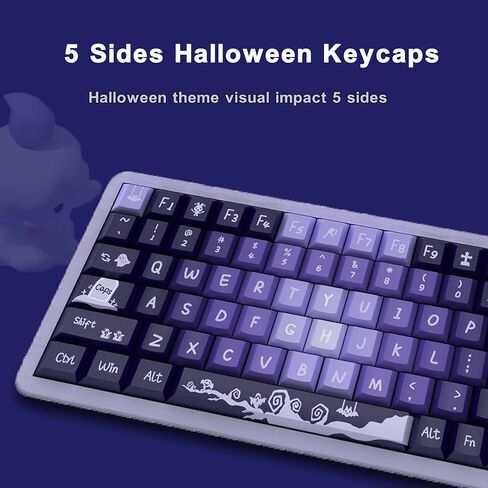 PBT Keycaps, 138 Keys Cute Cat MDA Profile Keycaps Dye-Sublimation, Custom Keyboard Keycaps Set for 61/64/68/84/87/100/104/108 Mechanical Keyboard in Saudi Arabia