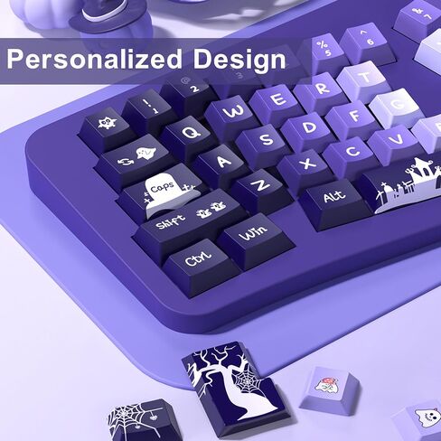 PBT Keycaps, 138 Keys Cute Cat MDA Profile Keycaps Dye-Sublimation, Custom Keyboard Keycaps Set for 61/64/68/84/87/100/104/108 Mechanical Keyboard in Saudi Arabia