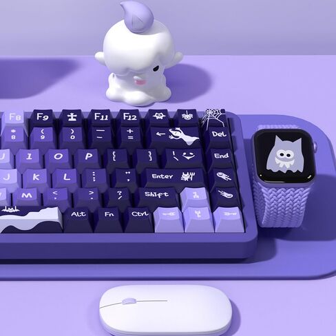 PBT Keycaps, 138 Keys Cute Cat MDA Profile Keycaps Dye-Sublimation, Custom Keyboard Keycaps Set for 61/64/68/84/87/100/104/108 Mechanical Keyboard in Saudi Arabia