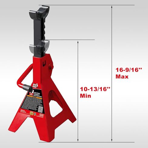 BIG RED AT42002R-2 Torin Steel Car Jack Stands (1 Pair): 2 Ton (4,000 lb.) Capacity, Red in Saudi Arabia