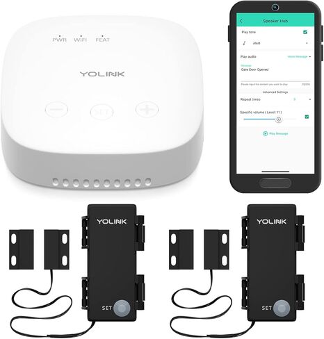 YoLink LoRa Smart Outdoor Contact Sensor & Hub Starter Kit: Hub, (2) Gate & Shed Door Sensors, Contact-Closure Sensor, Email/SMS/Push Alerts, 1/4 Mile Open Air Range, Alexa, IFTTT, Home Assistant in Saudi Arabia