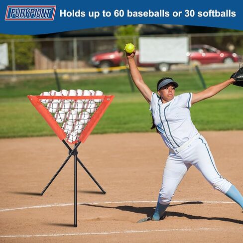 Furypiont Baseball Softball Portable Batting Practice Ball Caddy,Ball Caddy with Bonus Plastic Training Balls in Saudi Arabia