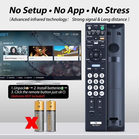 RM-YD080 Replacement Remote Control for Sony TV KDL-42EX440 KDL-40BX451 KDL-40BX450 KDL-46BX451 KDL-22EX350 KDL-32EX340 KDL-42EX441 KDL-46BX450 KDL22EX350 KDL32EX340 KDL42EX441 KDL42EX440 in Saudi Arabia