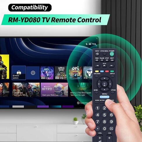 RM-YD080 Replacement Remote Control for Sony TV KDL-42EX440 KDL-40BX451 KDL-40BX450 KDL-46BX451 KDL-22EX350 KDL-32EX340 KDL-42EX441 KDL-46BX450 KDL22EX350 KDL32EX340 KDL42EX441 KDL42EX440 in Saudi Arabia
