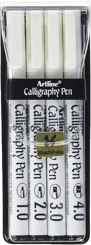 Artline EK-240W4 Calligraphy Pen - Assorted (Pack of 4), Black in Saudi Arabia