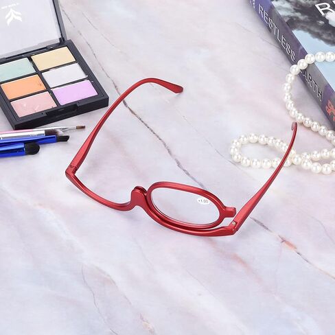 Makeup Glasses with Magnify Eye,Rotating Makeup Glasses for Women Makeup Essential Tool(Black 350) in Saudi Arabia