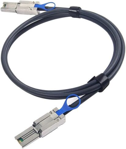 H!Fiber.com QSFP إلى SFF-8088 كابل MiniSAS، SFF-8436 إلى SFF-8088 كابل DDR Hybrid SAS خارجي، 100 أوم، 3 متر (9.8 قدم)، نحاس سلبي لـ NetApp in Kuwait
