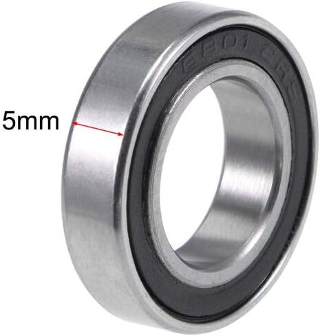 uxcell 6901-2RS Deep Groove Ball Bearings 12mm x 24mm x 6mm Double Sealed Chrome Steel P6(ABEC3) 10pcs in Saudi Arabia