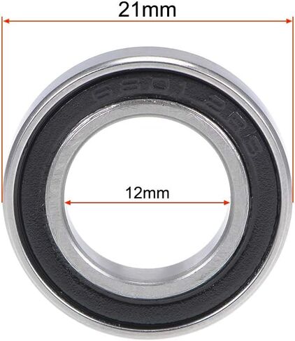 uxcell 6901-2RS Deep Groove Ball Bearings 12mm x 24mm x 6mm Double Sealed Chrome Steel P6(ABEC3) 10pcs in Saudi Arabia