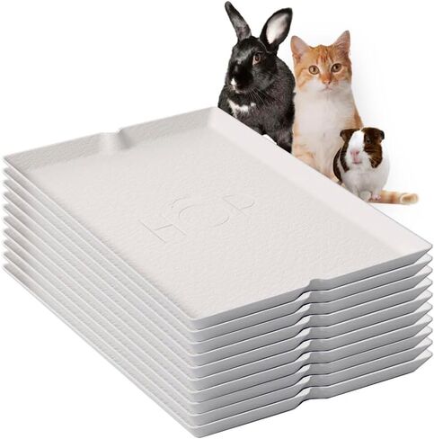 HOP Rabbit Litter Box, Less Mess Designed for Rabbits/Bunnies. Includes Built-in and Removable Hay Feeder and Cover. Dishwasher Safe and BPA-Free. Cat, Guinea Pig and Chinchilla Friendly Too. in Kuwait