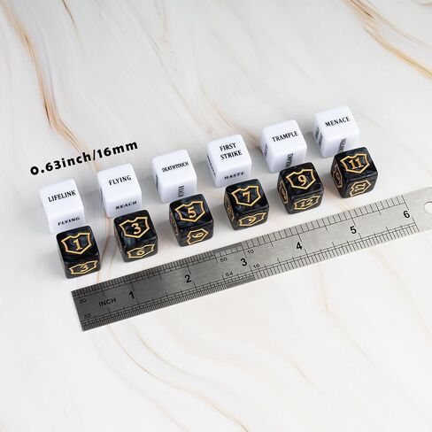 48 Pieces Abilities Keywords Counter Dice Plus One MTG Dice Counters Creature Stats Buff Tokens Dice Set for Magic The Gathering, MTG, TCG, Card Games Accessories in Saudi Arabia