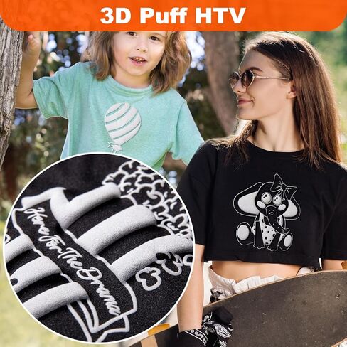 WRAPXPERT Puff Vinyl Khaki Green 3D Puff Vinyl Heat Transfer 10" x5ft Puffy HTV Vinyl Puff Iron on Vinyl Roll for Shirts Heat Press in Kuwait