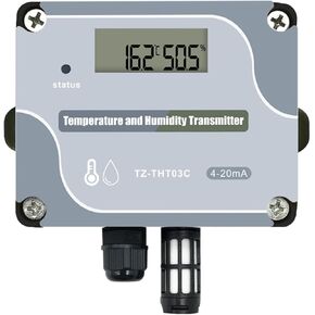 Tzone 4-20mA Temperature Humidity Transmitter,Digital Analog Temperature Transmitter Industrial Temp Humidity Sensor Collector Wall Mounted, Temp Probe Monitor for Greenhouse Environment Test Grow in Kuwait