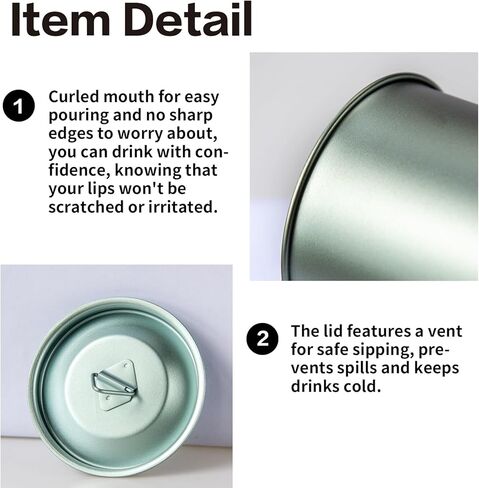 COMTAI Titanium Pot, 420ml/15 oz Mug with Lid and Foldable Handle, Outdoor Titanium Cup for Hiking Camping Cooking-Silver in Kuwait