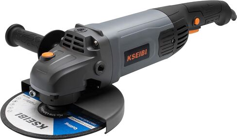 KSEIBI 711985 Concrete Grinder 7 Inch - Angle Grinder Kit with Dust Extraction Shroud, 2400W 15A Motor, 6000RPM, Includes Auxiliary Handles & 9 Inch Protective Guard, Diamond Cup Wheel, Carrying Bag in Saudi Arabia