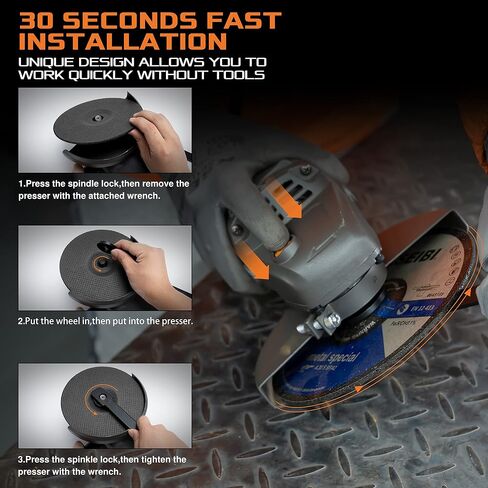 KSEIBI 711985 Concrete Grinder 7 Inch - Angle Grinder Kit with Dust Extraction Shroud, 2400W 15A Motor, 6000RPM, Includes Auxiliary Handles & 9 Inch Protective Guard, Diamond Cup Wheel, Carrying Bag in Saudi Arabia