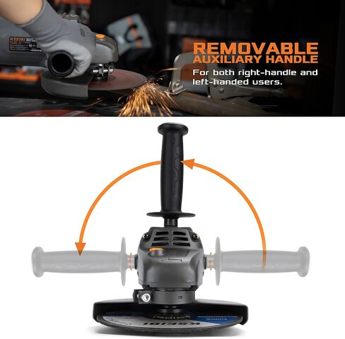 KSEIBI 711985 Concrete Grinder 7 Inch - Angle Grinder Kit with Dust Extraction Shroud, 2400W 15A Motor, 6000RPM, Includes Auxiliary Handles & 9 Inch Protective Guard, Diamond Cup Wheel, Carrying Bag in Saudi Arabia