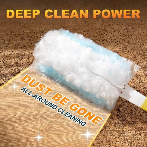 JOYMOOP Disposable Duster set,30 Count 360 Heavy Duty Duster Refills with 1 dusting wand,Disposable Dusters for Cleaning Home & Car, Multi-Surface Dusters, for Dusting Corners, Ceiling Fans, Furniture in Saudi Arabia