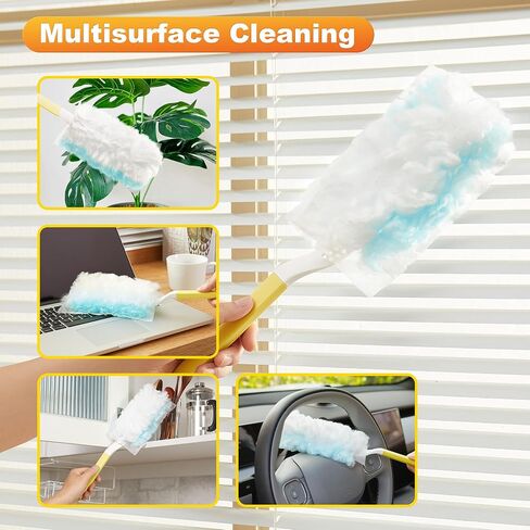 JOYMOOP Disposable Duster set,30 Count 360 Heavy Duty Duster Refills with 1 dusting wand,Disposable Dusters for Cleaning Home & Car, Multi-Surface Dusters, for Dusting Corners, Ceiling Fans, Furniture in Saudi Arabia