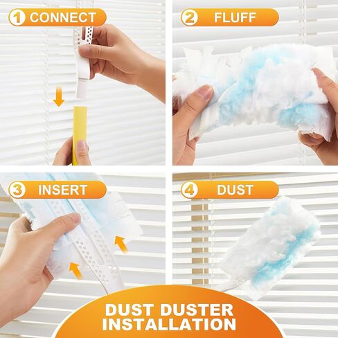JOYMOOP Disposable Duster set,30 Count 360 Heavy Duty Duster Refills with 1 dusting wand,Disposable Dusters for Cleaning Home & Car, Multi-Surface Dusters, for Dusting Corners, Ceiling Fans, Furniture in Saudi Arabia