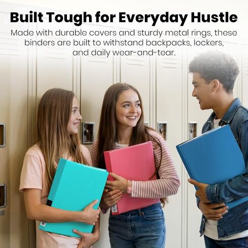 Yoobi 1 Inch Binder & 8-Tab Divider Set - 4 Pk of 3-Ring Binders with 2 Pockets, 4 Pk of Binder Organizer Tabs w/Blank Sticky Labels - Perfect for School or Office, Binders Hold up to 275 Sheets in Kuwait