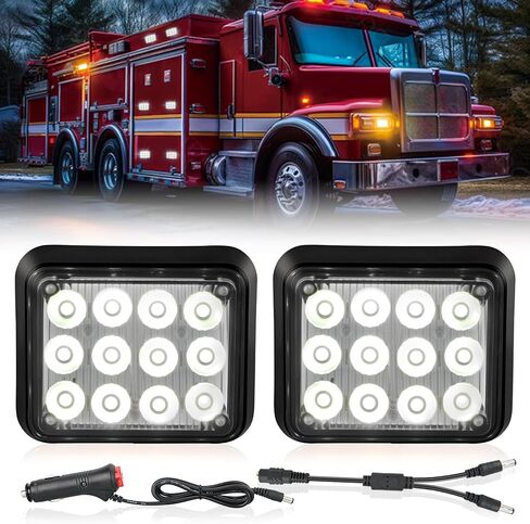 Nilight 2PCS 42LED العنبر اللاسلكية أضواء القوية المغناطيسية المحمولة تحذير خطر الأضواء القوية سطح جبل للماء 5 أنماط ل12V 24V سيارات شاحنات فان الطرق الوعرة المركبات ATV in Kuwait