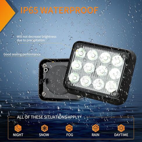 Nilight 2PCS 42LED العنبر اللاسلكية أضواء القوية المغناطيسية المحمولة تحذير خطر الأضواء القوية سطح جبل للماء 5 أنماط ل12V 24V سيارات شاحنات فان الطرق الوعرة المركبات ATV in Kuwait