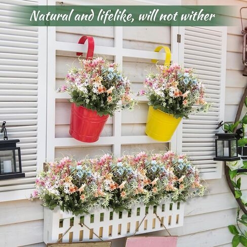 24 Pcs Faux Daisy Flowers Fake Wild Flowers Faux Wildflowers Artificial Wildflowers for Decoration Wild Flowers Artificial Spring Summer UV Resistant Floral Arrangements for Home Outdoor in Saudi Arabia