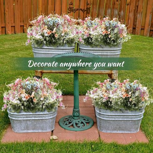 24 Pcs Faux Daisy Flowers Fake Wild Flowers Faux Wildflowers Artificial Wildflowers for Decoration Wild Flowers Artificial Spring Summer UV Resistant Floral Arrangements for Home Outdoor in Saudi Arabia
