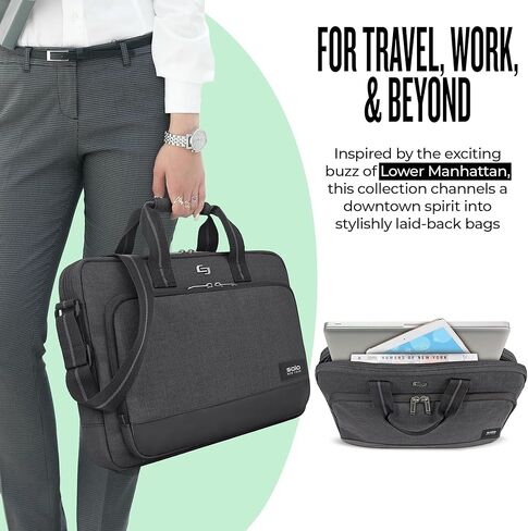 حقيبة كمبيوتر محمول رفيعة مقاس 15.6 بوصة من سولو أستور، رمادي in Kuwait