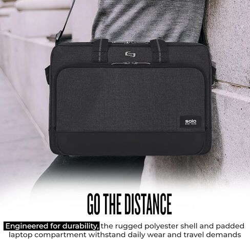 حقيبة كمبيوتر محمول رفيعة مقاس 15.6 بوصة من سولو أستور، رمادي in Kuwait