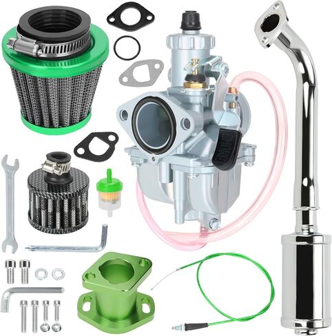 YOXUFA VM22 212cc مجموعة المكربن ​​للمفترس 212 224 196cc كولمان CT200U CT200U-EX BT200X Baja Warrior MB200 دراجة صغيرة KT196 Go Kart 6.5HP GX160 أجزاء محرك عالية الأداء مع كاتم صوت العادم in Kuwait