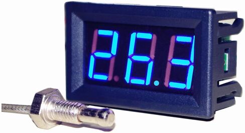 -76-999℉ Green LED Digital high Temperature Precision Thermometer Industrial Thermometer K Type thermocouple M6 Probe DC 12V 24V CAR (Green) in Saudi Arabia