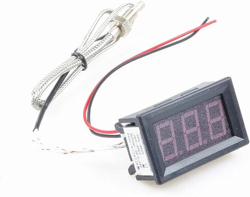 -76-999℉ Green LED Digital high Temperature Precision Thermometer Industrial Thermometer K Type thermocouple M6 Probe DC 12V 24V CAR (Green) in Saudi Arabia