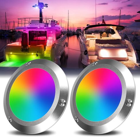 HUSUKU RS6-1 Boat Interior Light IP65 LED Marine Courtesy Light Boat Dome Light, 4 Inch DC12V 10W 1000LM All-metal body, Color Change LED Light for Yacht Boat Transom Fishing Dock Pontoon Deck in Saudi Arabia
