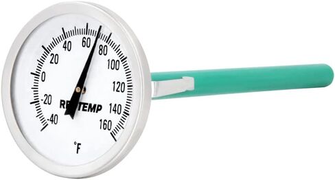 Reotemp K82P-7 ميزان حرارة جيب كبير الحجم سهل القراءة، -10/110 درجة مئوية، قرص 2 بوصة، ساق 5 بوصة، مقاوم للماء in Saudi Arabia