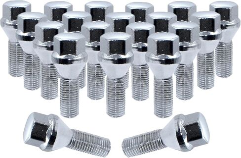 Wheel Accessories Parts 20 Pcs Lug Nut Set M12 x 1.25 12x1.25 Thread Acorn Seat Lug Bolts 17mm Hex 28mm Thread Length Black Lug Nuts for Chrysler 200 | 2016+ Jeep Cherokee | 2017+ Jeep Compass in Saudi Arabia