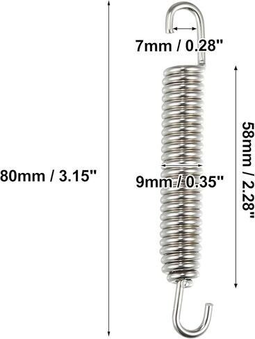 X AUTOHAUX 4 قطعة الدراجات النارية العالمي العادم الأنابيب الربيع 80 مللي متر 3.15 "الفولاذ المقاوم للصدأ العادم الأنابيب خطاف بنابض تعديل ملحق فضي لهجة in Kuwait