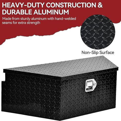 YITAMOTOR 39 Inch Trailer Tongue Boxes, Heavy Duty Aluminum Trailer Tool Box, Diamond Plate Storage Box, Waterproof Trailer Box for Pick Up Truck Bed, RV Trailer with Lock and Keys in Saudi Arabia