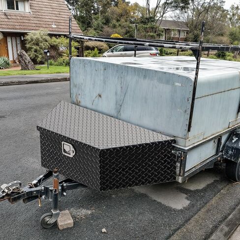 YITAMOTOR 39 Inch Trailer Tongue Boxes, Heavy Duty Aluminum Trailer Tool Box, Diamond Plate Storage Box, Waterproof Trailer Box for Pick Up Truck Bed, RV Trailer with Lock and Keys in Saudi Arabia