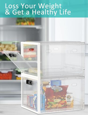 Lock Box for Refrigerator Snack Food, Plastic Medication Lock Box for Medicine Safe, Clear Lockable Storage Box for Personal Items, Phone Jail, Box with Lock for Home/Dorms/Office Storage Lockers in Saudi Arabia