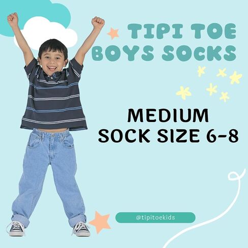 Tipi Toe Big Kids Boys 20 Pairs Classy Lightweight Novelty Colorful Pattern Low Cut/No Show Socks in Saudi Arabia