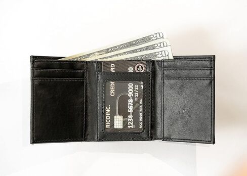 Rico Industries NBA Milwaukee Bucks Men’s Trifold Brown Wallet - Premium 9 Pocket Laser-Engraved Team Logo on Vegan Leather - Minimalist Design, ID Window, Credit Card Holder - Ideal Men’s Gift in Saudi Arabia