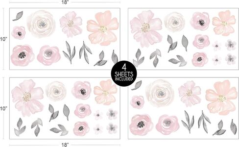 Sweet Jojo Designs Farm Animals Large Peel and Stick Wall Decal Stickers Art Nursery Decor Mural - Set of 4 Sheets - Watercolor Farmhouse Barn Horse Cow Sheep Pig Chicken Sheep Goat Barnyard in Saudi Arabia