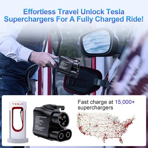 NACS to CCS1 Charging Adapter, 𝟮𝟬𝟮𝟰 𝗨𝗽𝗴𝗿𝗮𝗱𝗲𝗱 Max 500A 250KW, Fit for Tesla to CCS Adapter Compatible with Tesla Supercharger Station,Fit for Ford EVs,Fit for Rivian R1T, R1S, R2, R3,GM EV in Saudi Arabia