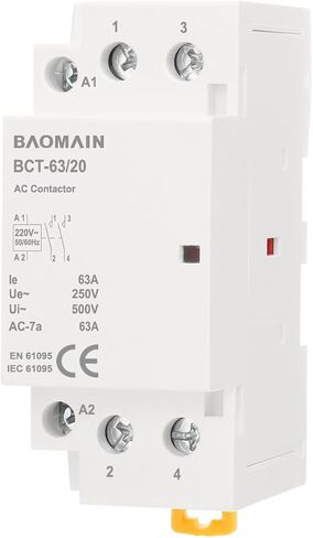 Baomain AC Contactor HC1-50/20, 220~240V 50A 2 Pole 2NO Universal Circuit Control DIN Rail Mount Normally Open in Saudi Arabia