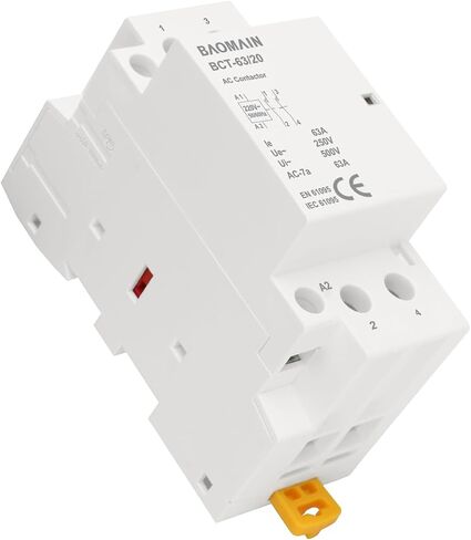 Baomain AC Contactor HC1-50/20, 220~240V 50A 2 Pole 2NO Universal Circuit Control DIN Rail Mount Normally Open in Saudi Arabia