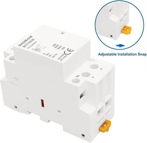 Baomain AC Contactor HC1-50/20, 220~240V 50A 2 Pole 2NO Universal Circuit Control DIN Rail Mount Normally Open in Saudi Arabia