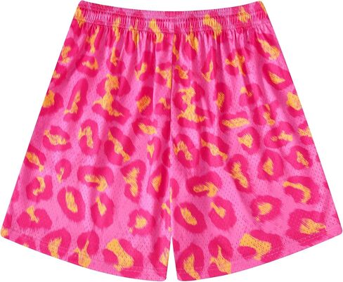 Faktuzi شبكة البقرة الجرافيك طباعة السراويل الرجال كرة السلة السراويل الرياضية عارضة تجريب السراويل الصيف شورتات للبحر مع جيوب in Kuwait